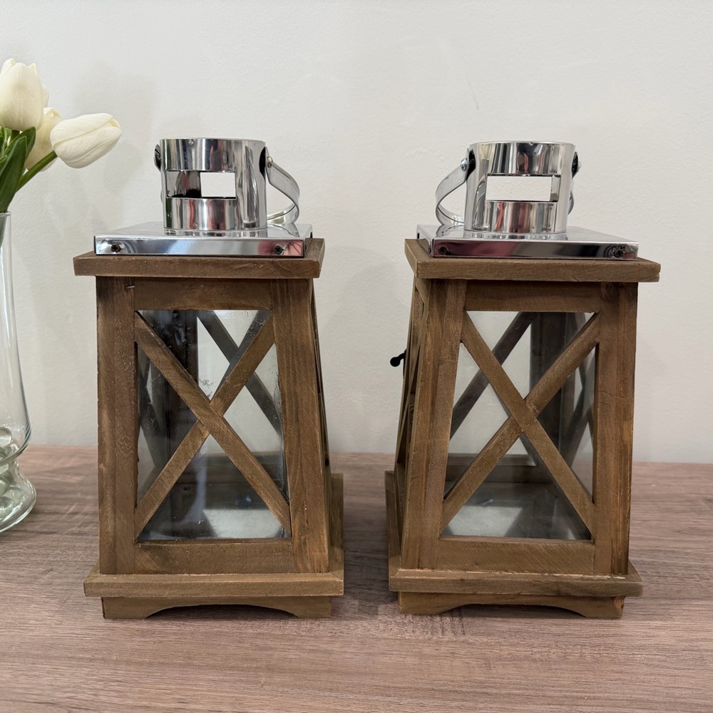 Hobby Lobby Rustic Brown Lantern Set - Picture 4 of 9